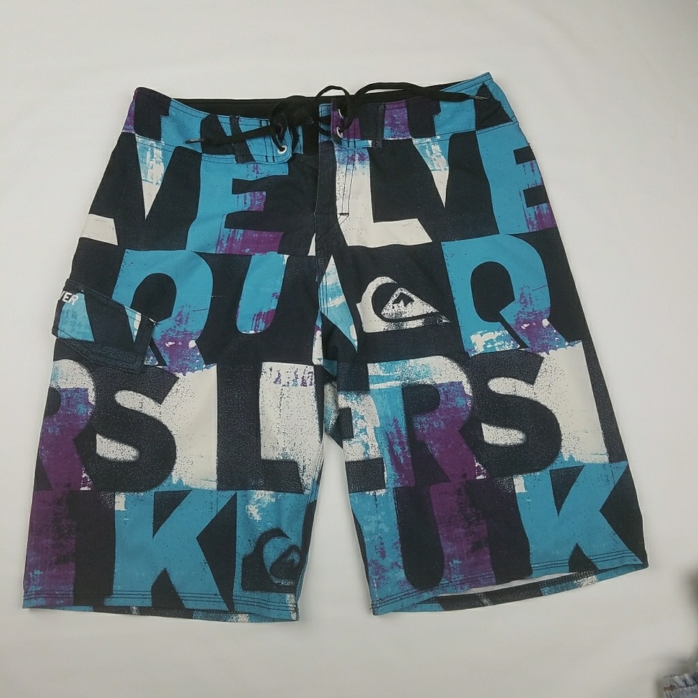Quicksilver mens graphic beach swim trunks sz/30